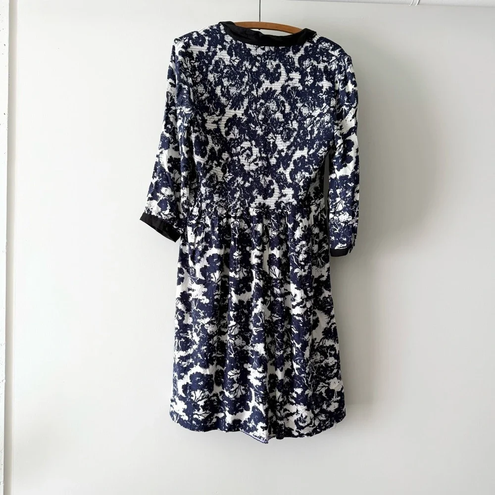 Anthropologie Sketchbook Shirt Dress size 6 P petite Edme & Esyllte navy white S